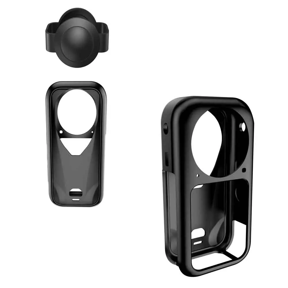 for Insta360 X6 Lens Cap Silicone Protective Case for Insta 360 X6 Camera Body Protection Case Lens Protector Black
