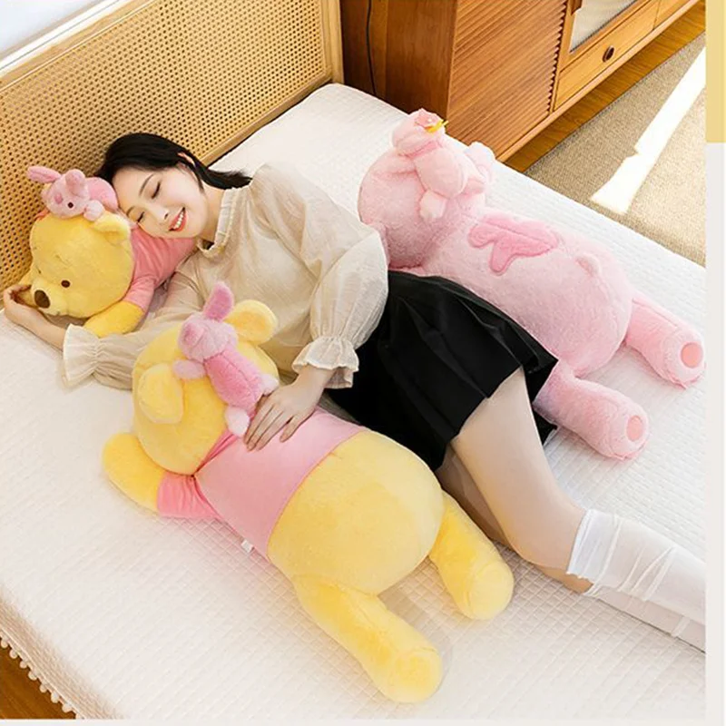 Disney Stitch en Winnie de Poeh liggende pluche pop pastelroze kersenbloesem thema schattige knuffels voor verjaardagscadeau speelgoed