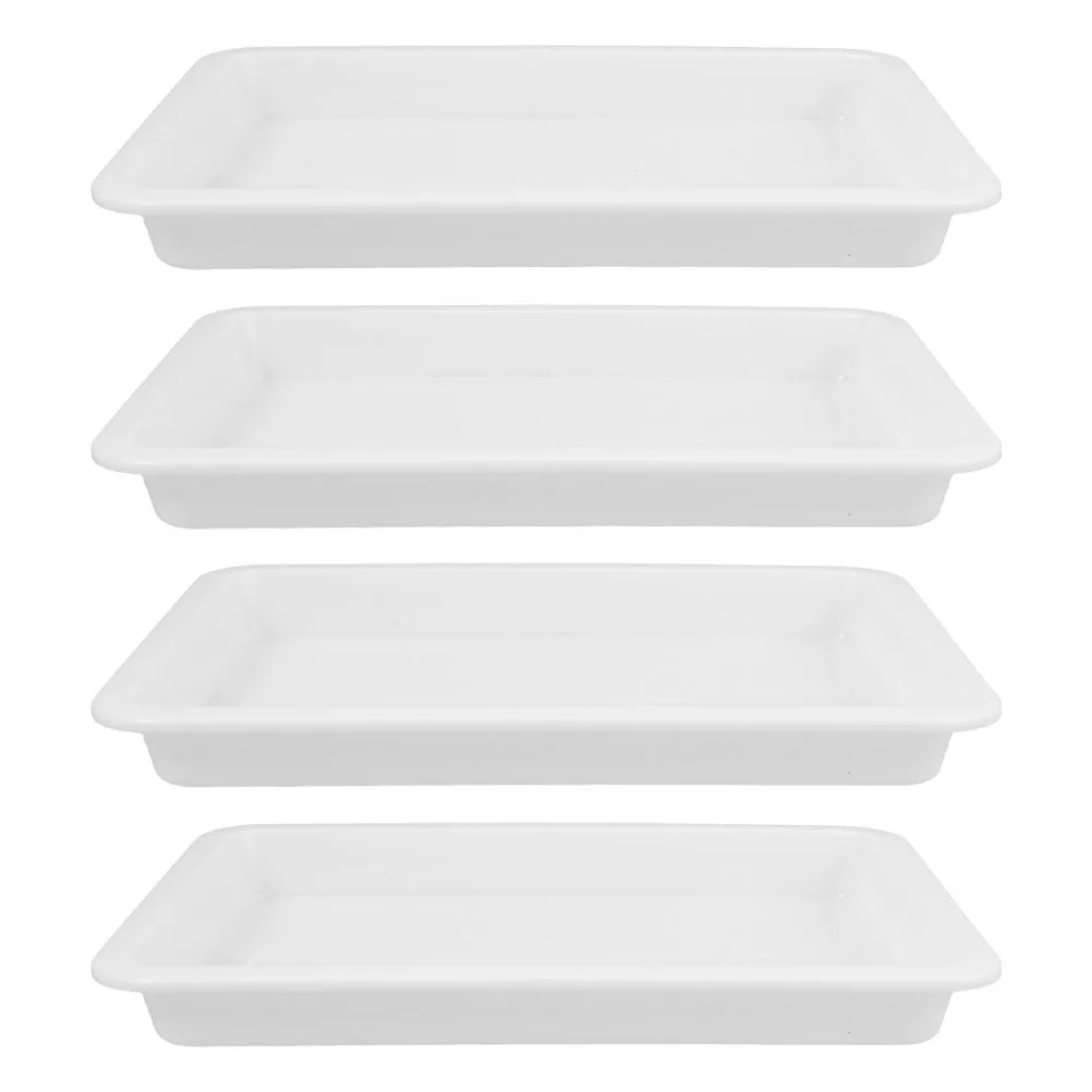 4 قطعة صواني بلاستيكية كبيرة للاستخدام في المختبر، سهلة التنظيف والحفاظ على صينية الاحتواء الكيميائية، صواني بلاستيكية كبيرة، صينية المختبر #1