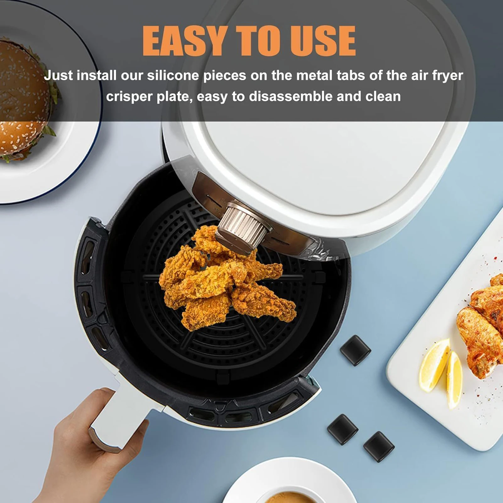 Air Fryer Replacement Silicone Feet Anti-scratch Protecting the Inner Coating for Enjoying Healthy and Safe Cooking