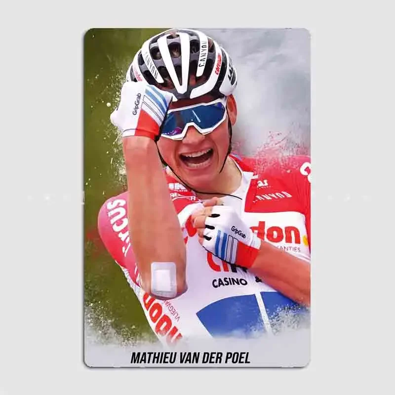 Mathieu van der Poel Bicycle Motocross Racer Metal Sign Poster Garage Living Room Cinema Living Custom Tin Vintage Home Decor