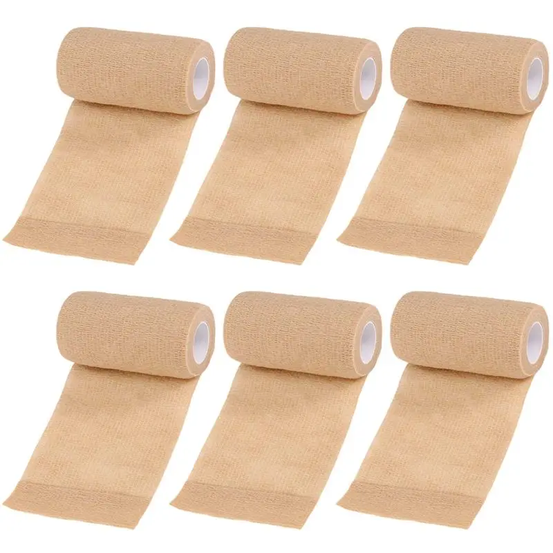 【New User-Coupon!】6 Packs First Aid Self Adhesive Cohesive Bandage, 10X450cm, Self Adherent Wrap, Non Woven Bandage Wrap