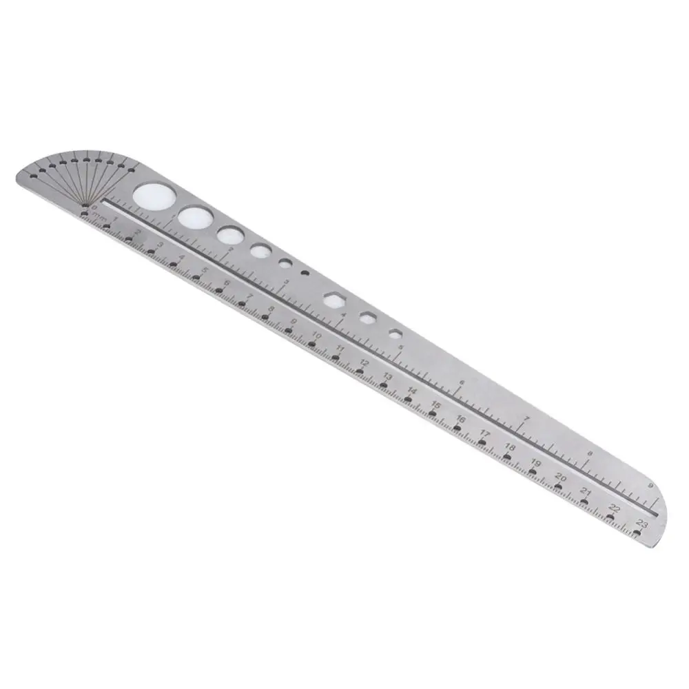Stainless Steel Scale Ruler with Imperial/Metric Scales Professional Grade Protractor Precision Multifunctional