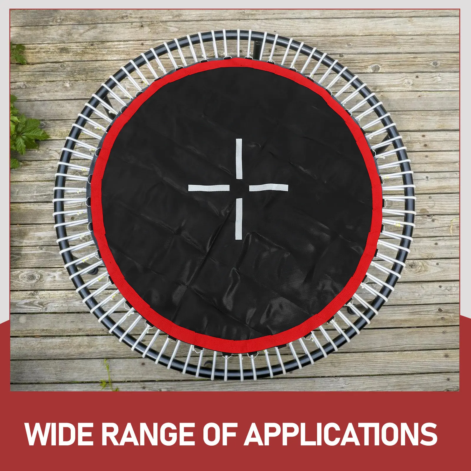 High Elastic Trampoline Replacement Mat 48 Inch Round Black Jumping Pad For Indoor Outdoor Use Durable Bounce Netting