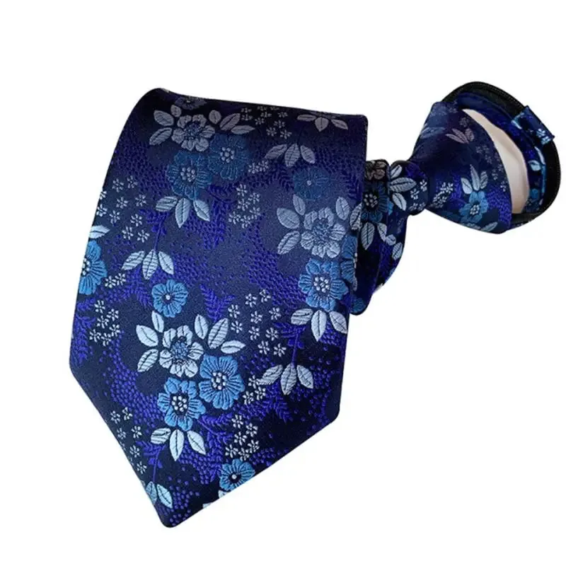 

Men's Necktie 50*8cm Paisley Polyester ZIPPER TIE Easy to Pull Plaid Neckwear Leisure Clothing accessories