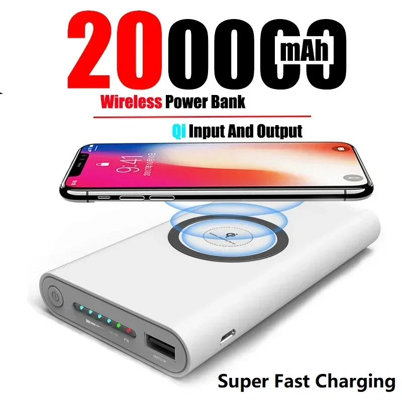 200000mAh 120W Wireless PowerBank Large Capacity Portable Charger Super Fast Charging For iPhone Huawei Samsung Xiaomi NEW