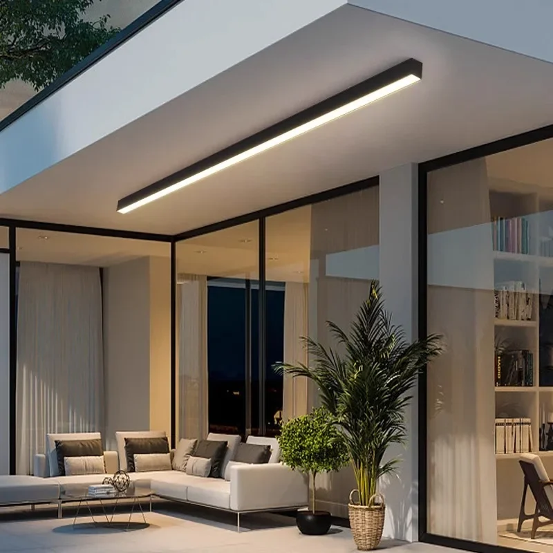 Modern LED Ceiling Light With Minimalist Lines No Main Light Black And White 50/80cm For  Balconies Corridors Living Rooms