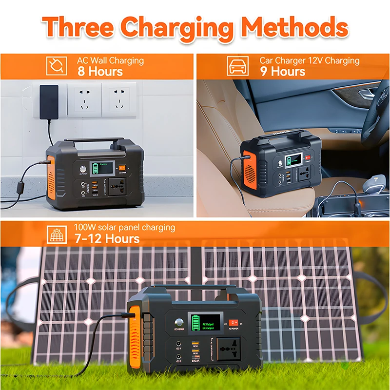 Für RV Home Appliance Laptop 300W Power Solar Station Inverter Generator Batterie Backup Power Power Station Tragbare