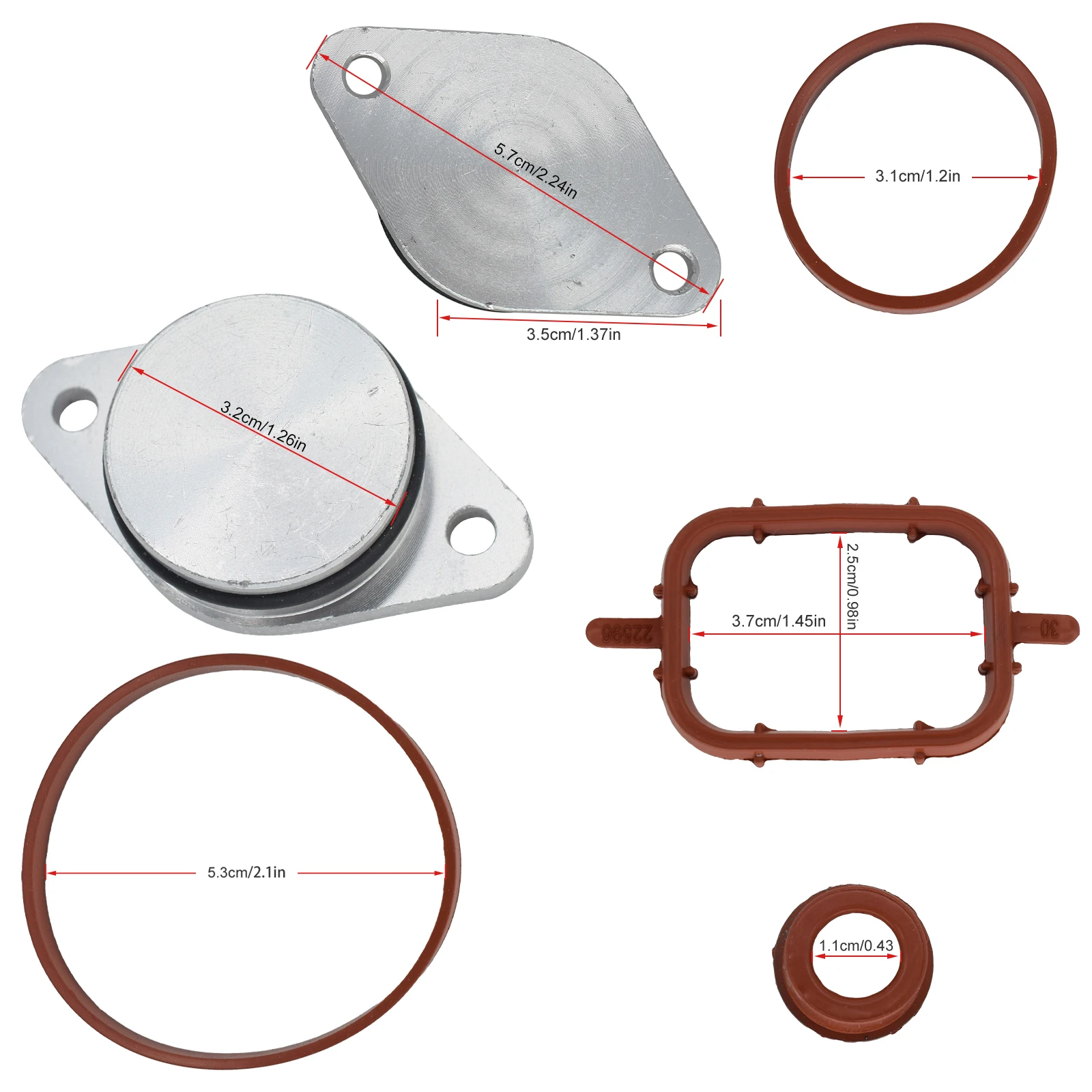 6X22/32MM For BMW M47 M57 Swirl Flaps Repair Delete Seal Kit With Intake Gaskets 11612246949 11617790198 11612245439 11612246945