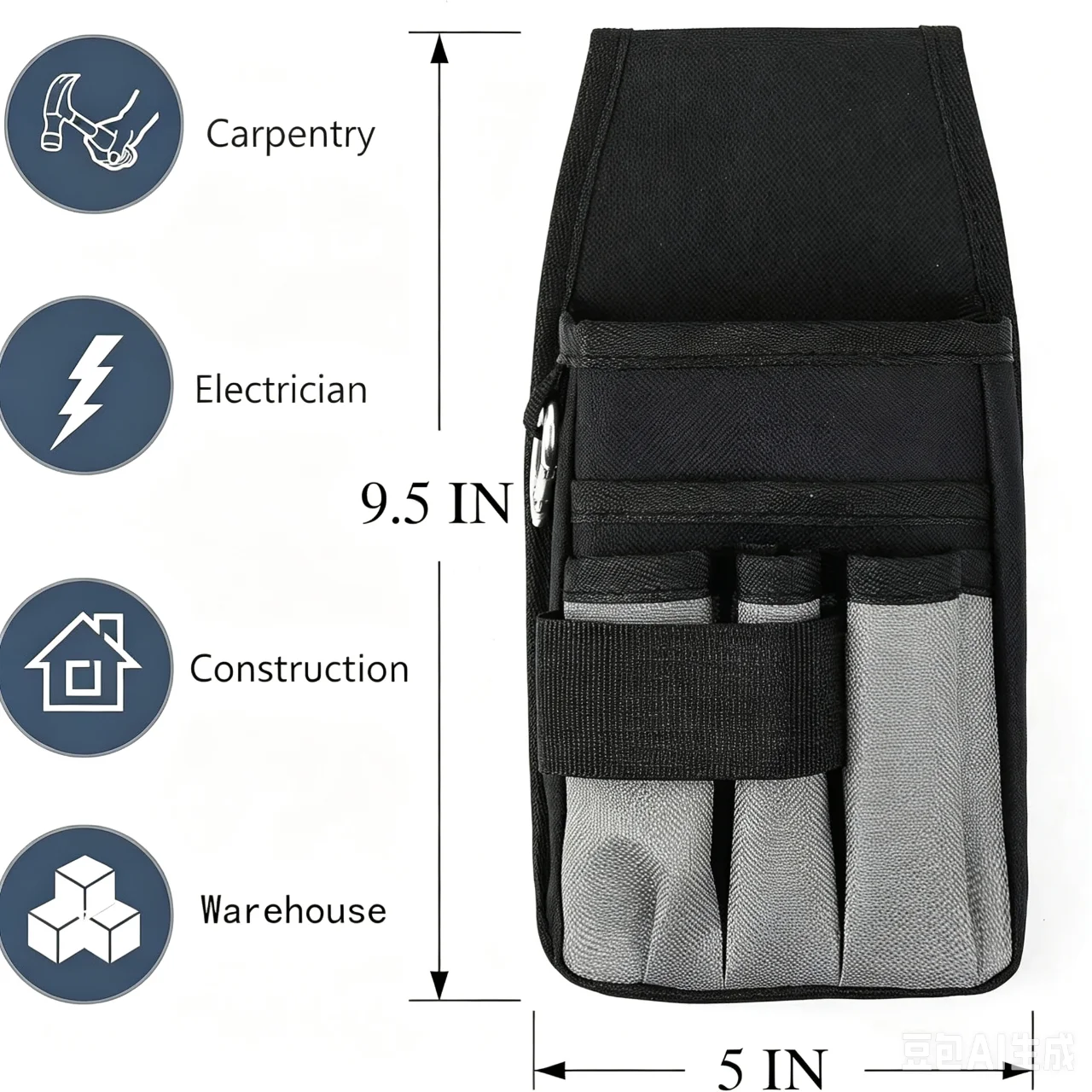 Pocket Tool Pouch Small Tool Pouch with Belt Clip Electrician Tool Pouch for Screwdriver/Hammer
