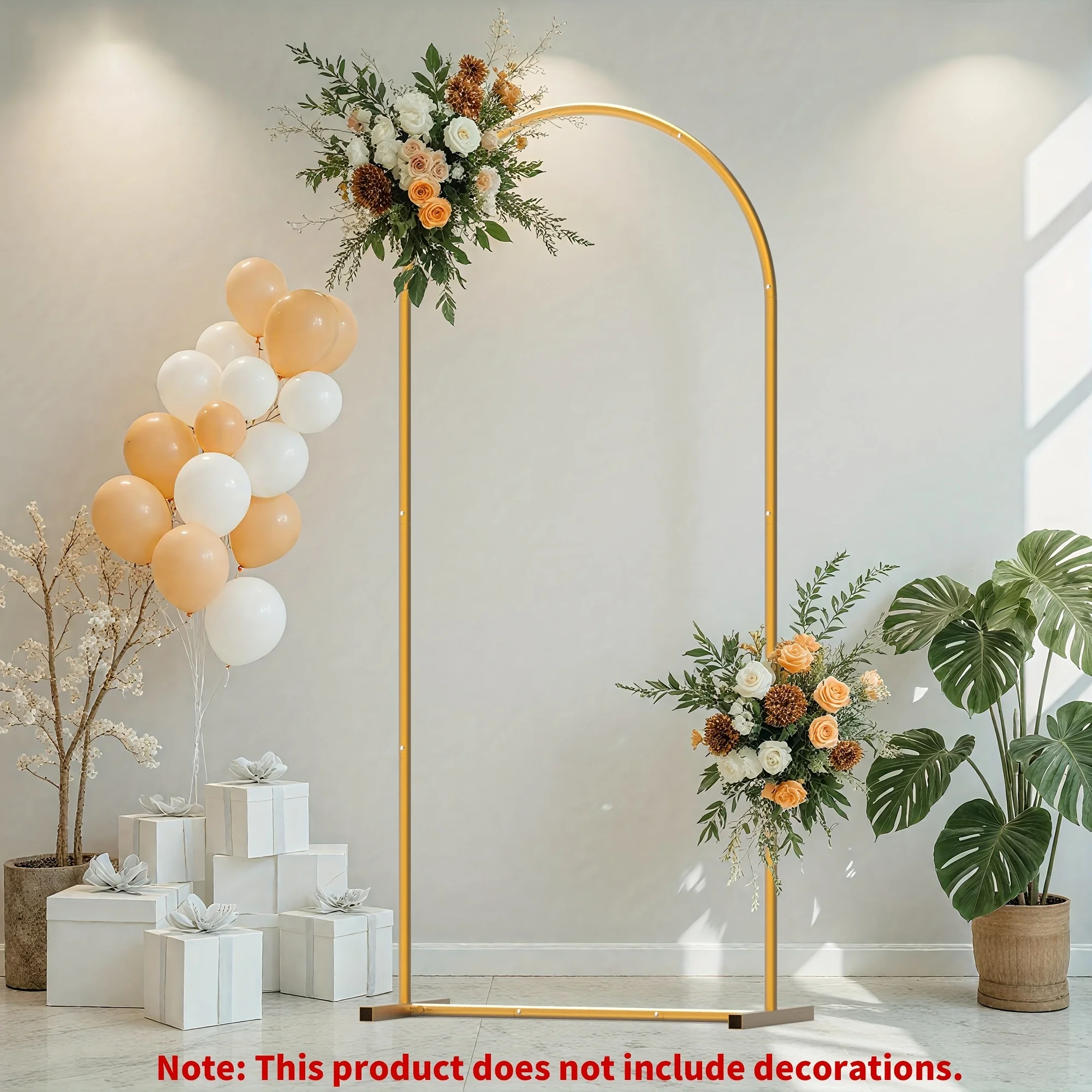 Photo Booth Frame - Bruiloftboog Rugleuningstandaard, Metalen Gebogen Achtergrondstandaard, Gouden