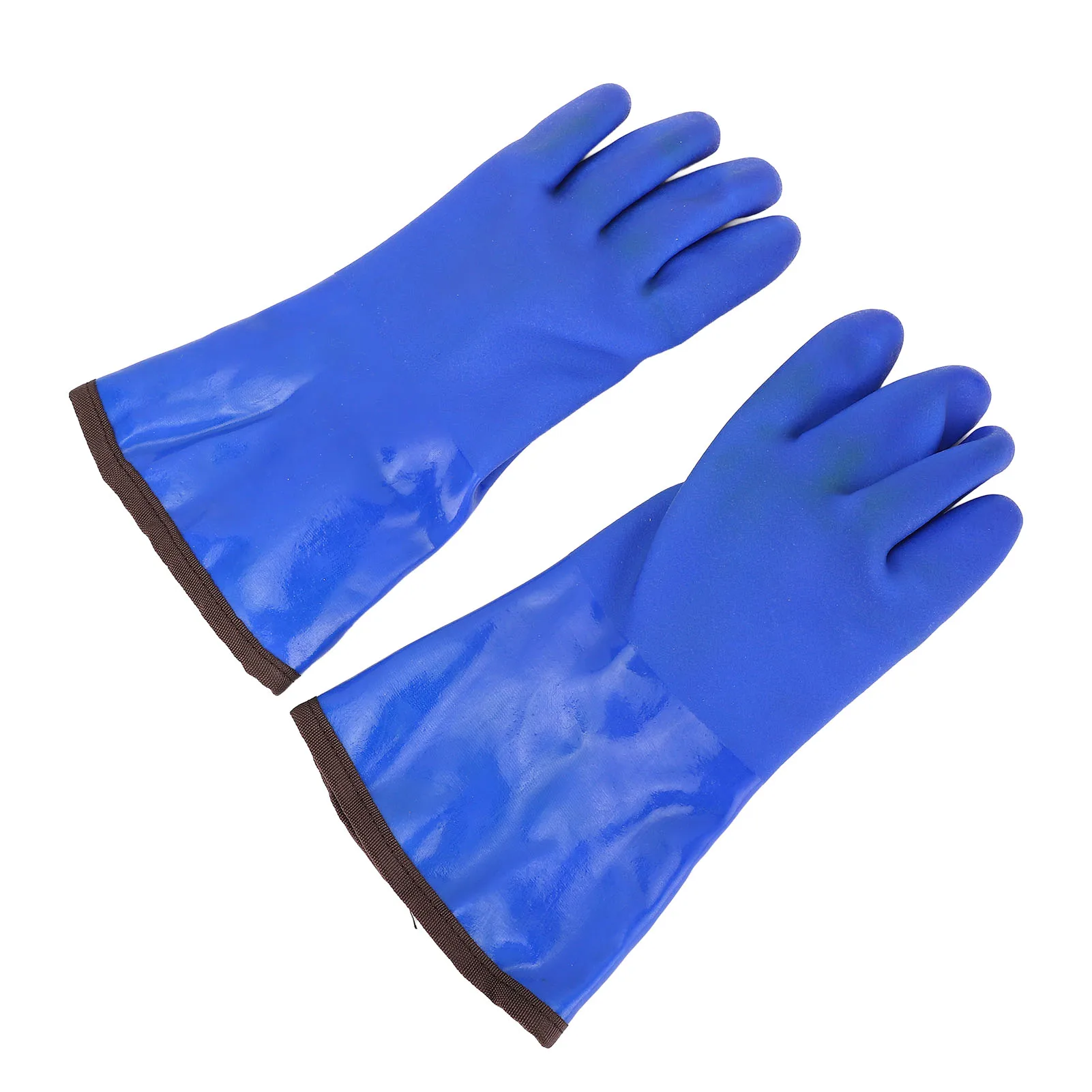 قفازات حرارية مبطنة من الصوف قفازات عمل شتوية مطاطية غير قابلة للانزلاق -20 ℃ قفازات مقاومة للماء باللون الأزرق #4