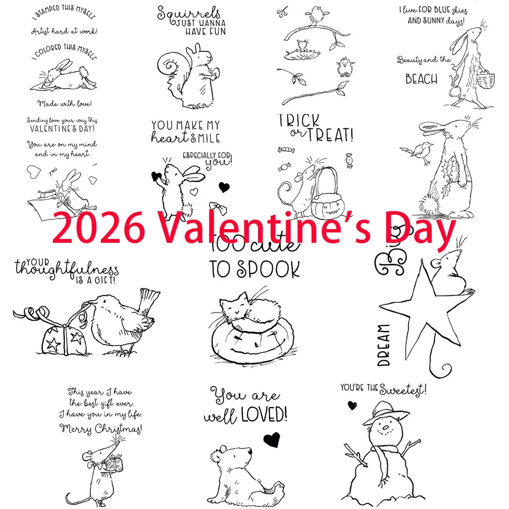 

2026 New Valentine's Day Love Hearts Silicone Stamps Scrapbook Diary Decoration Embossing Template Diy Greeting Card Handmade