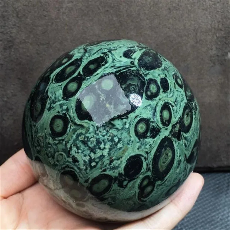 Handmade Polished Kambaba Jasper Sphere Green Crystal Malachite Rock Ornament Decorative Gemstone