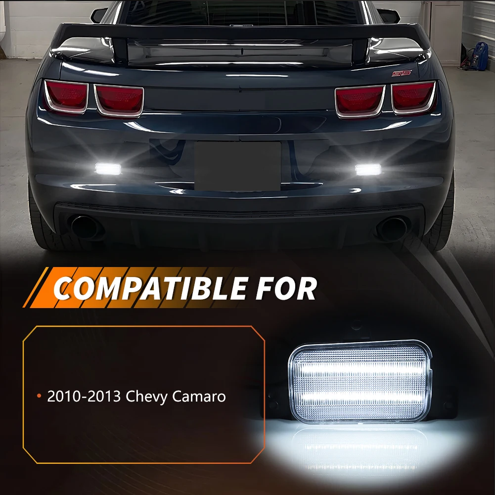 2PCS Rear Bumper Brake Light Tail Light Reflector Light Backup Light Reverse Light LED For 2010 2011 2012 2013 Chevrolet Camaro