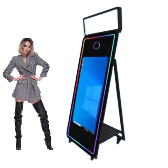 マジックミラーフォトブース 商用レンタル セルフィーフォトブース ミラータッチスクリーン プリンター付き