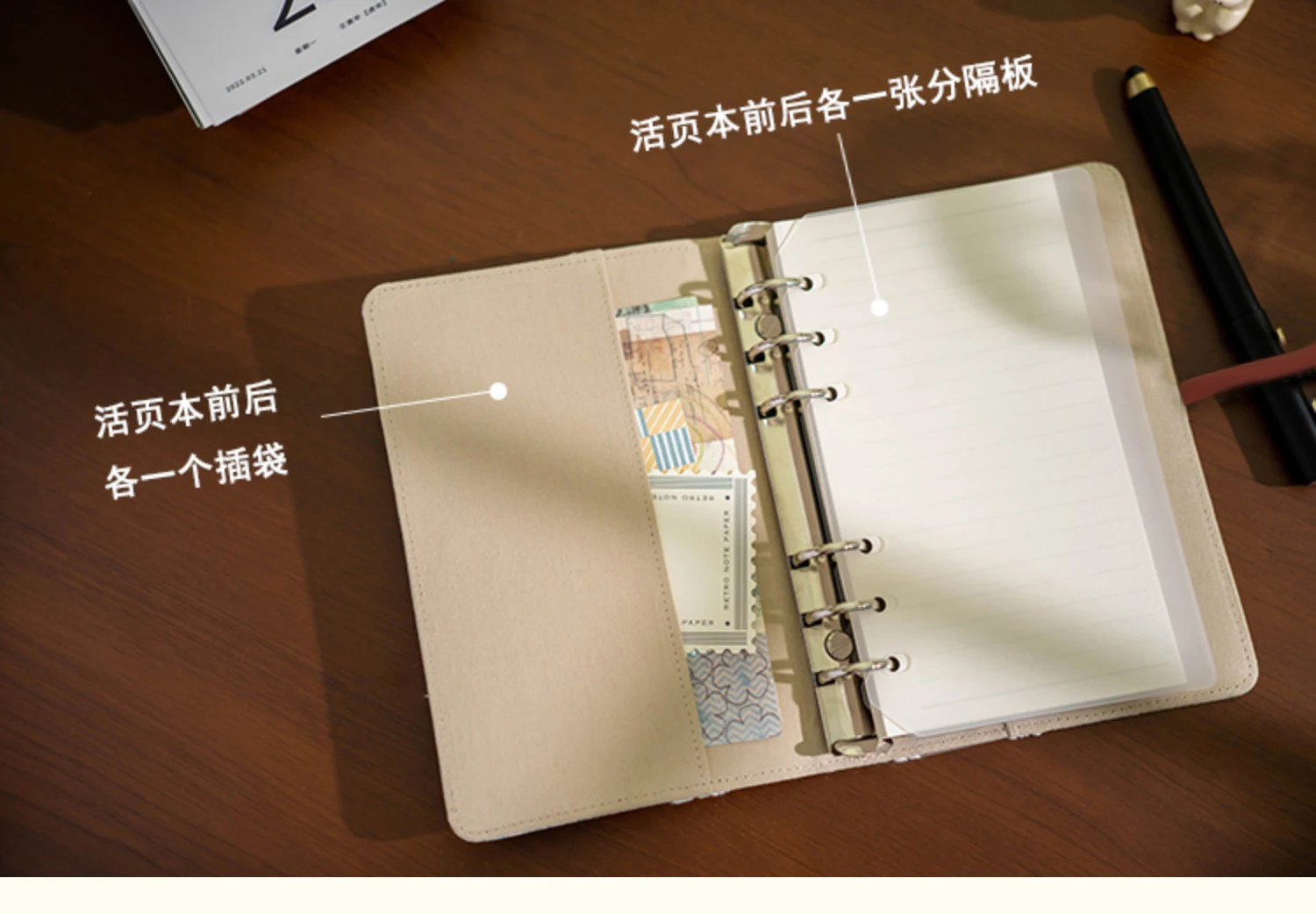 ภาพประกอบพิมพ์ใบหน้าผ้าสัตว์น่ารัก A5 คู่มือสมุดบัญชีมือวรรณกรรม Binder แบบหลวม