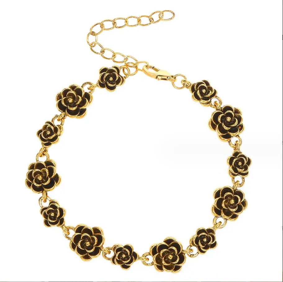 1 قطعة سلسلة زهرة لطيفة أساور للنساء الذهب والفضة ColorLink معصمه أساور عيد الميلاد هدايا عيد الميلاد مجوهرات F1954