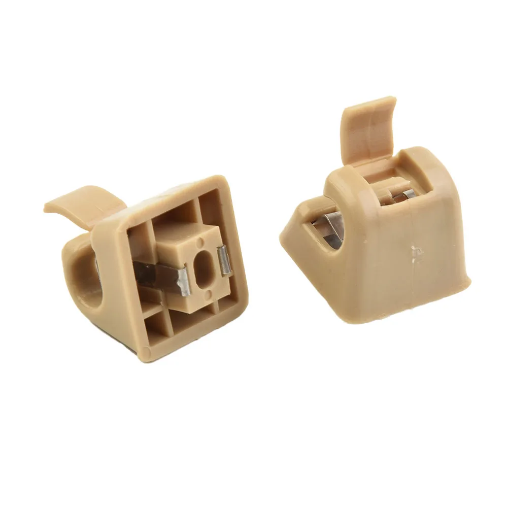 

2Pcs Beige Sun Visor Clips Holders Sun Visor Buckle Beautiful Appearance, Simple Operation, Suitable For A Variety Of Models