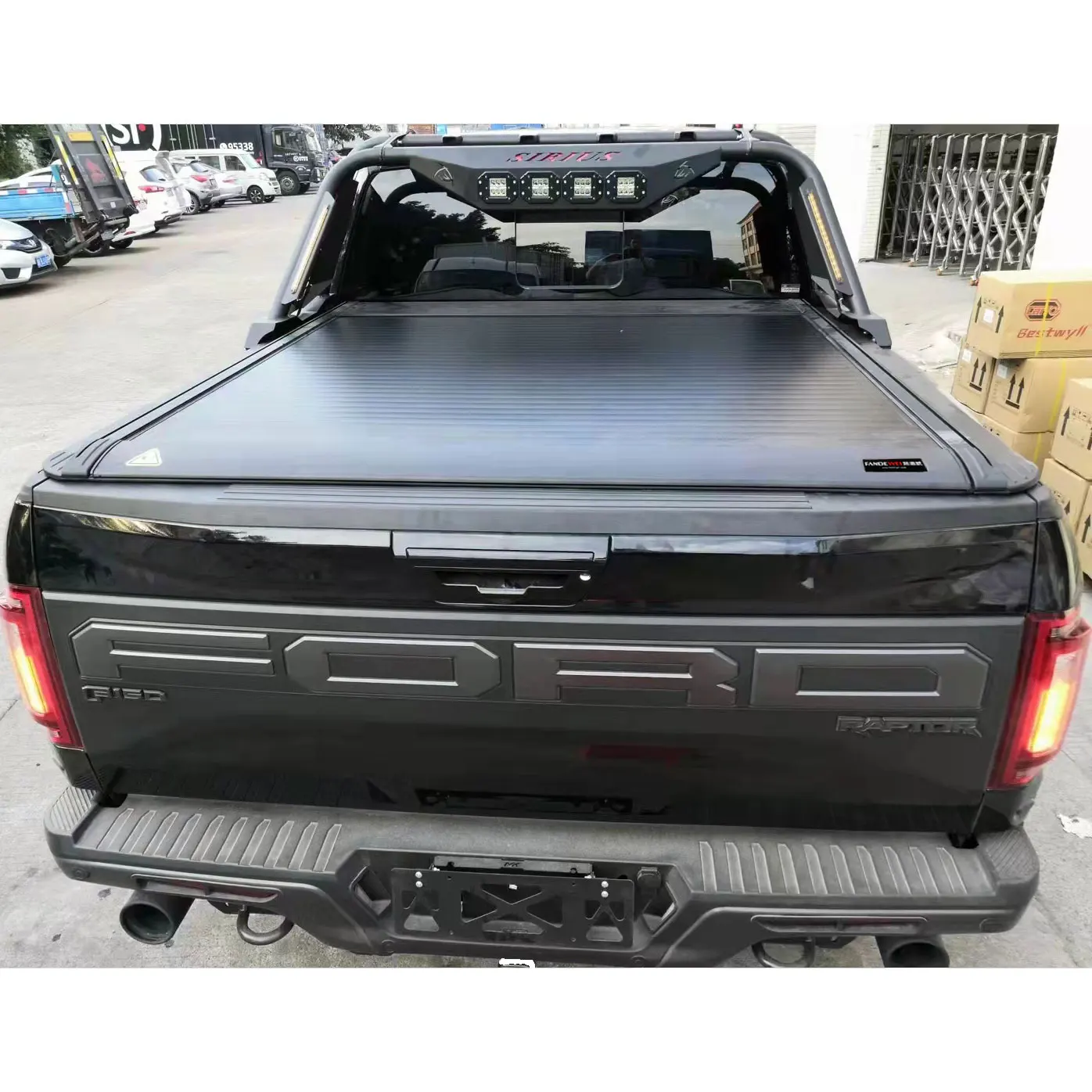 strong power Electrical pickup roller shutter cover for Ford ranger raptor double cab easy installation retractable tub