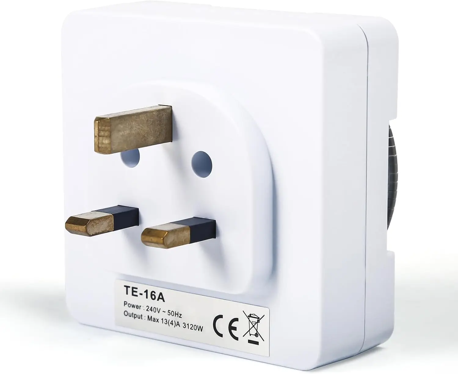 British Standard mechanical timer plug, 24-hour programmable socket, 96 time slots, 15-minute intervals