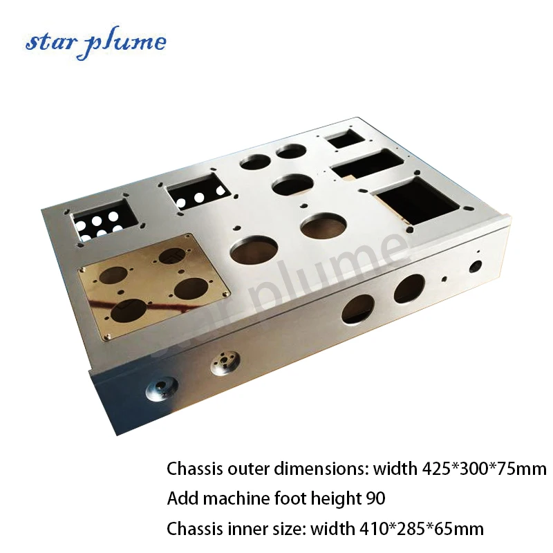 425*300*75mm Iron Aluminum Power Amplifier Case Preamp WE91/6SN7 Single-ended Vacuum Tube Amplifier Chassis Shell DIY Box