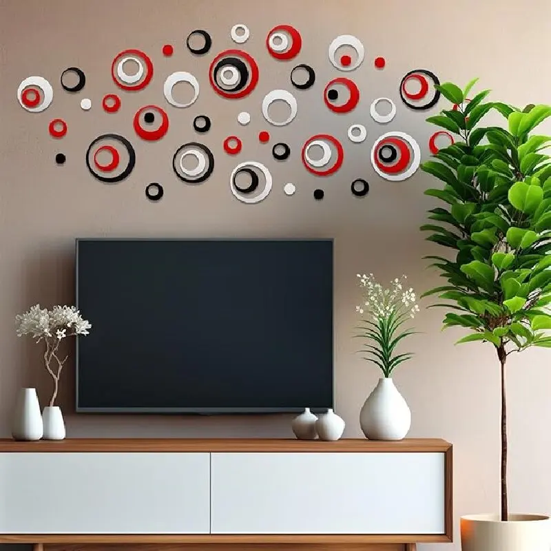 72 PCS Acrylic Circle Mirror Wall Stickers Removable Round Dots Mirror Wall Decals DIY Decals Modern Art Mural for Home