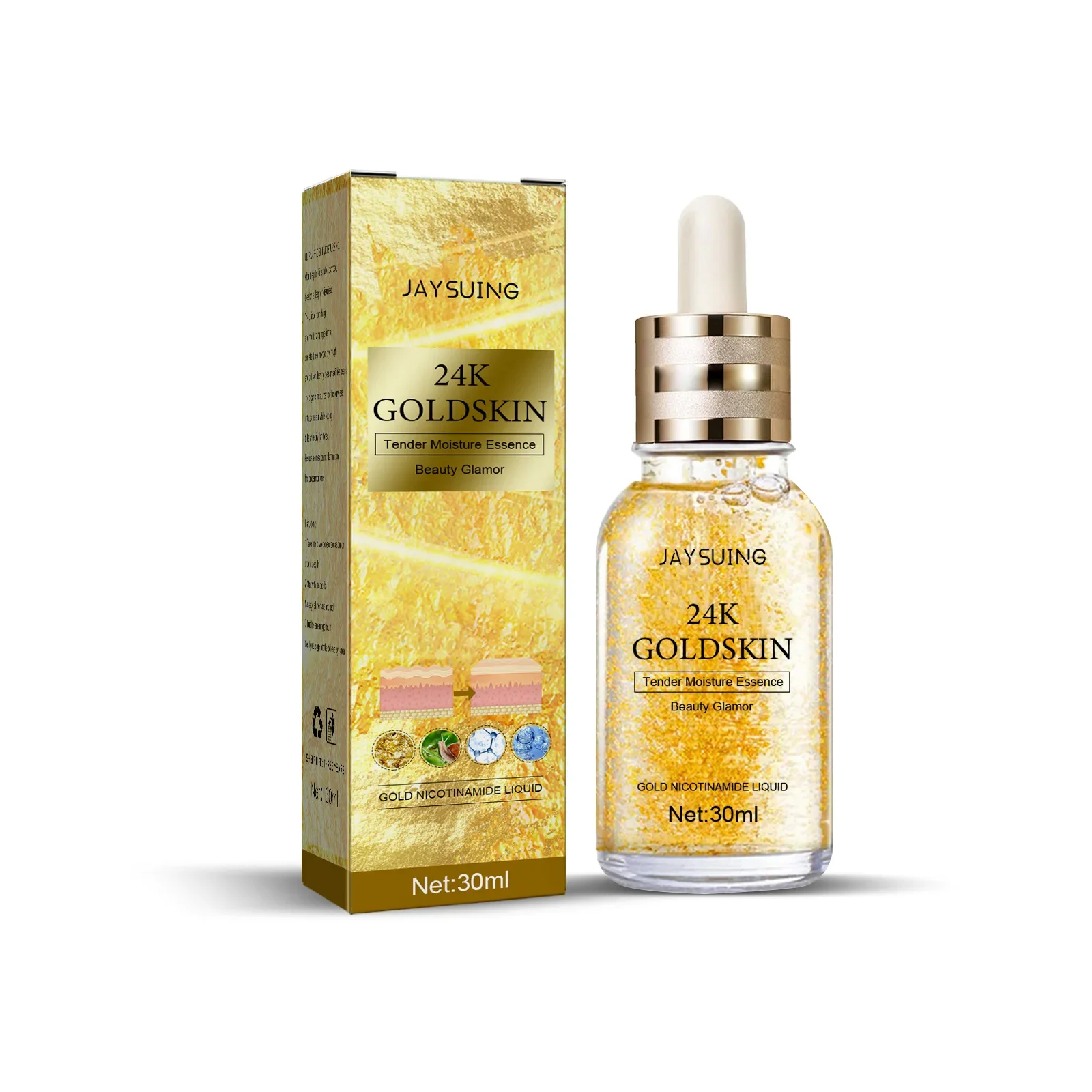 24k Gold Wri-Nkle Removal Serum Improve Sagging Skin Fade Forehead Fine Lines Lifting Firming Brightening Collagen Face Essence