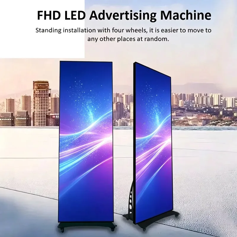 P2 Smart Digital LED Poster Screen, Wireless & USB Supported, Mobile LED Advertising Display for Indoor Events & Retail