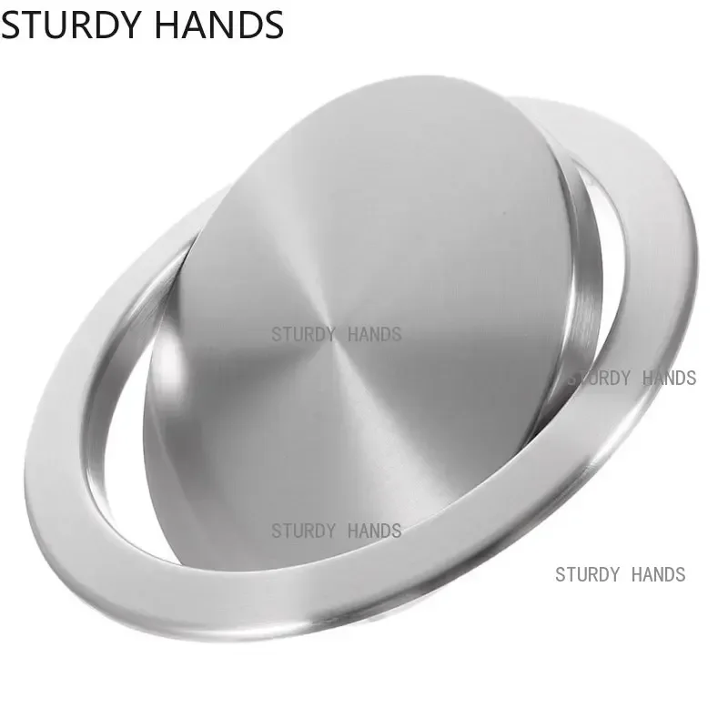 Round Countertop Trash Can Lid Kitchen Waste Bin Sink Built-in Flap Garbage Cover Flush Recessed For Home Kitchen
