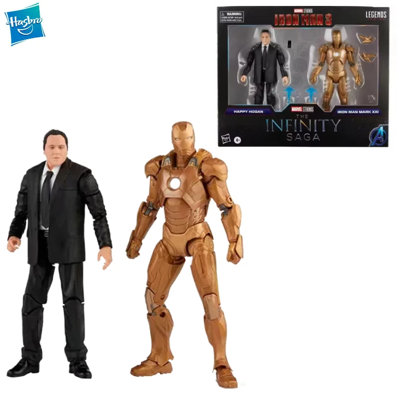 

Новая оригинальная фигурка Hasbro Marvel The Infinity SAGA Iron Man 3 Happy Hogan & Mark XXI, модель игрушки