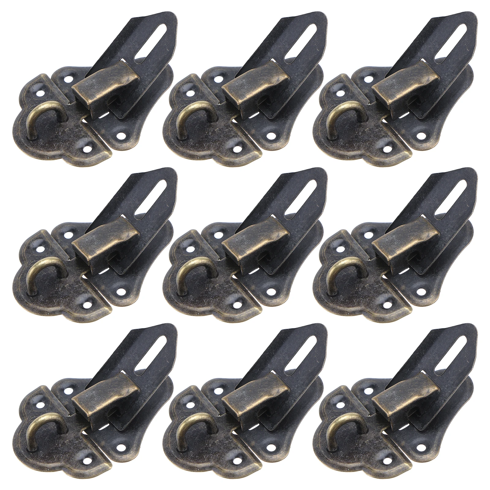 

10pcs Iron Cabinet Locks Vintage Decorative Latches Furniture Hardware Box Accessories Bronze Color Sturdy