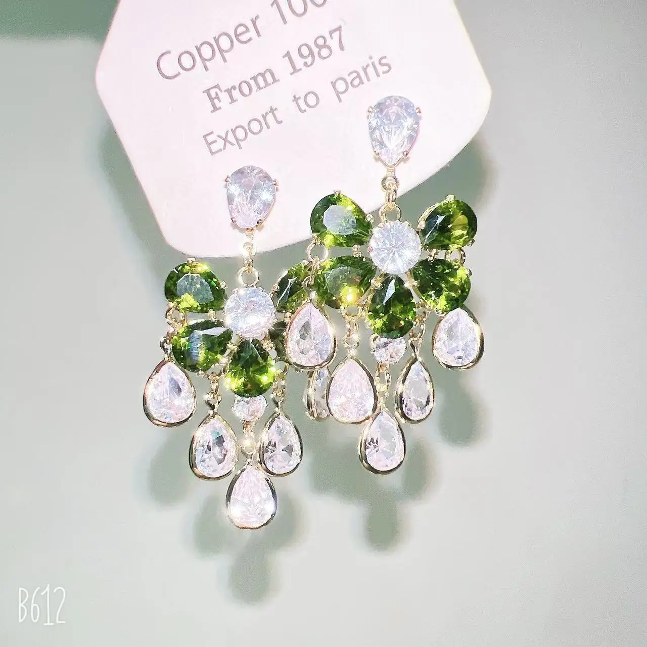 

New Mint Green Crystal Zircon Earrings With Simple Cute Sweet And Versatile Style Fashion Women's Jewelry