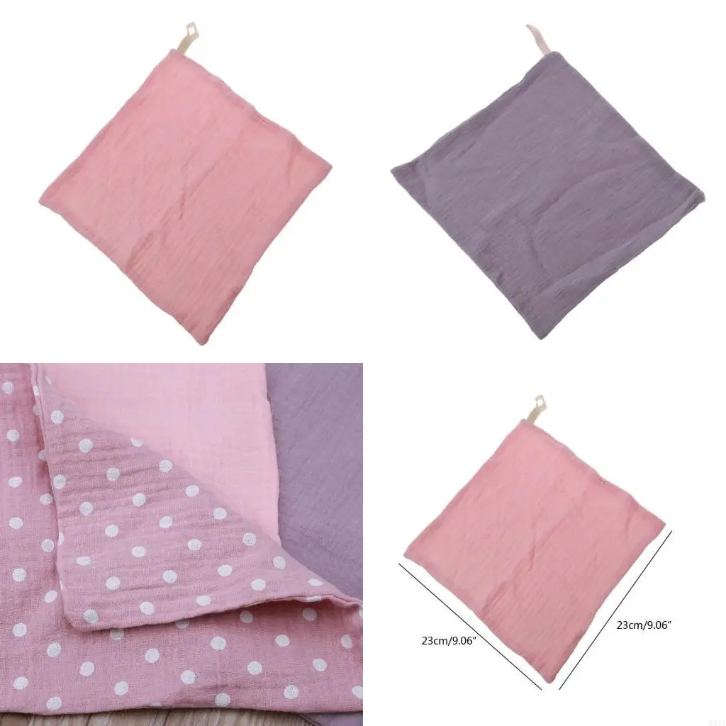 

581F Muslin Baby Washcloths Set(5-Pack), Natural Cotton Infant Bath Towel (Square)