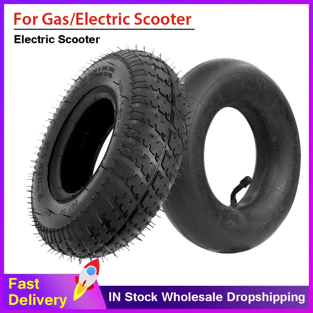 2.80/2.50-4 Off-road Tire Outer Inner Tube for Gas / Electric Scooter ATV Elderly Mobility Scooter Wheelchair 9 Inch Tires Parts