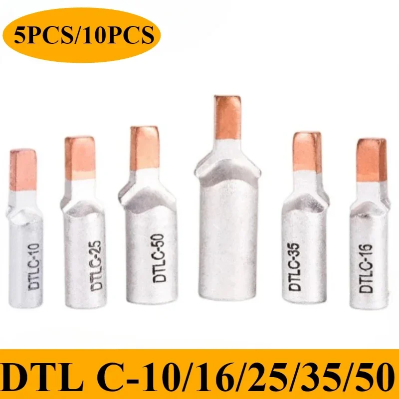 DTL C45-10/16/25/35/50 mm2 Circuit Breaker Copper Aluminum Cable Terminal Bare Terminal Cable Lugs Wire Connector  Joint Kit