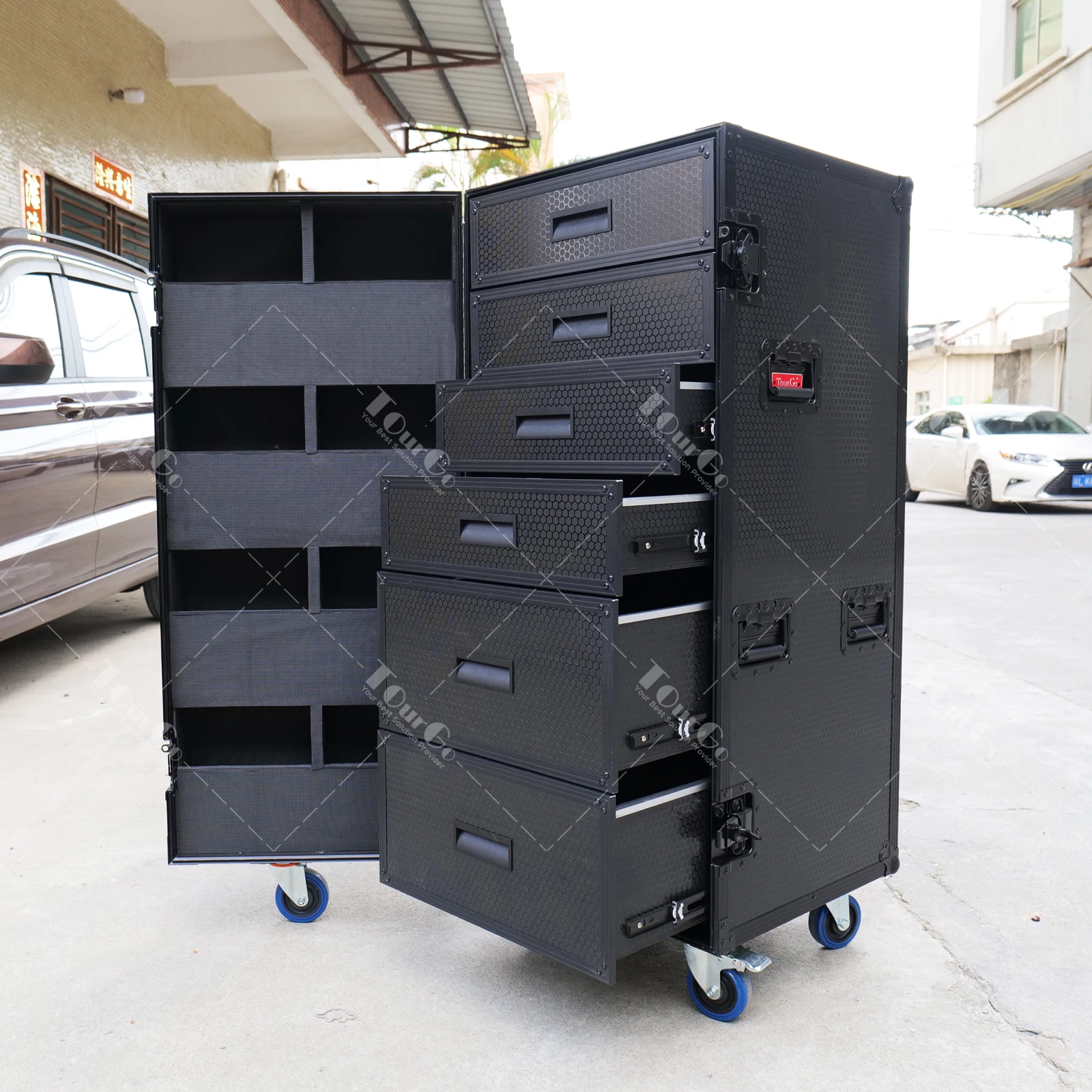 Blackmagic 6 Drawers Tool Storage Flight case with Drawers Heavy Duty  Tool Box Drawer Flight Cabinet