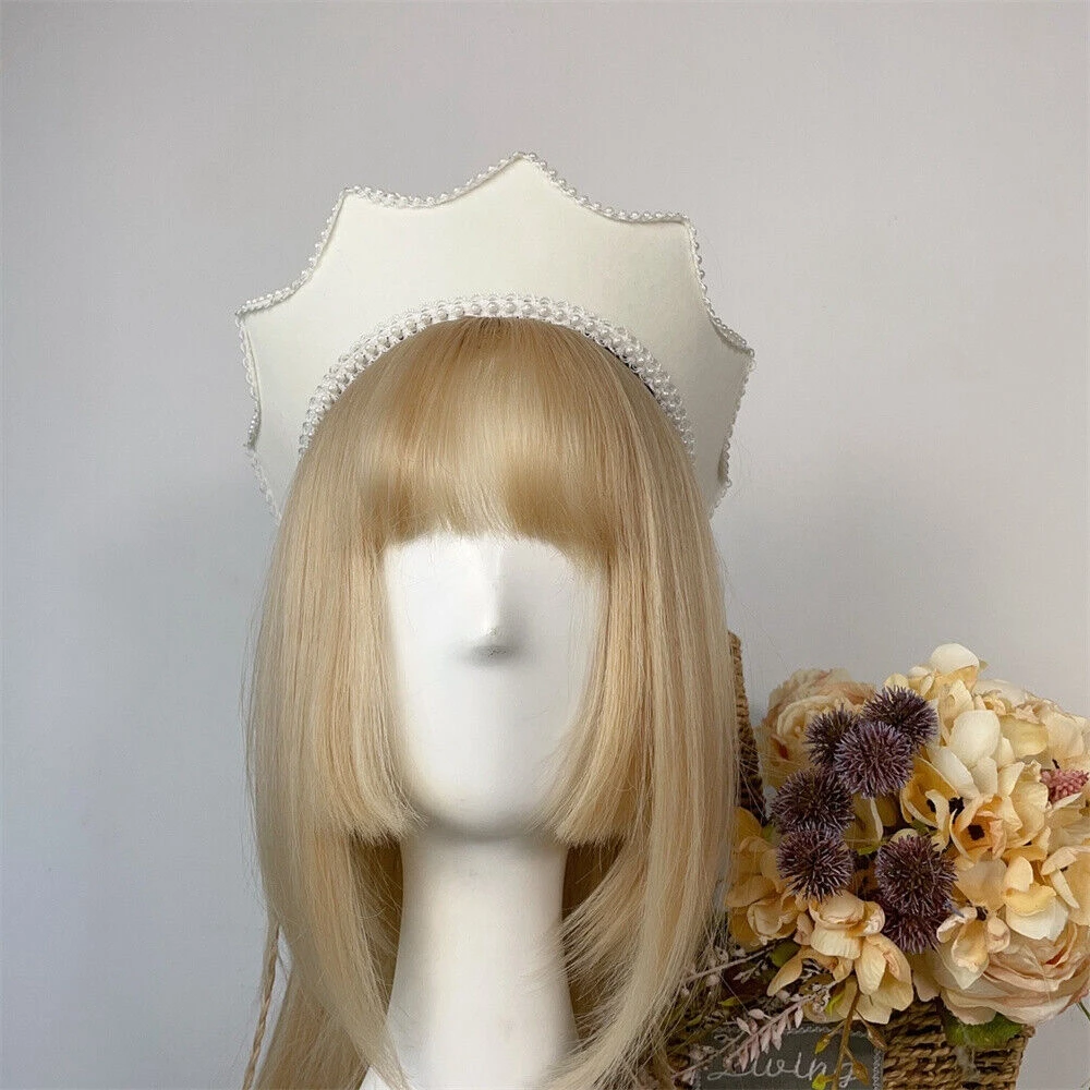 Medieval Elizabethan Tudor Crown Headpiece Royal French Mary Queen Women Cosplay Accessories Hood Coronet Headband