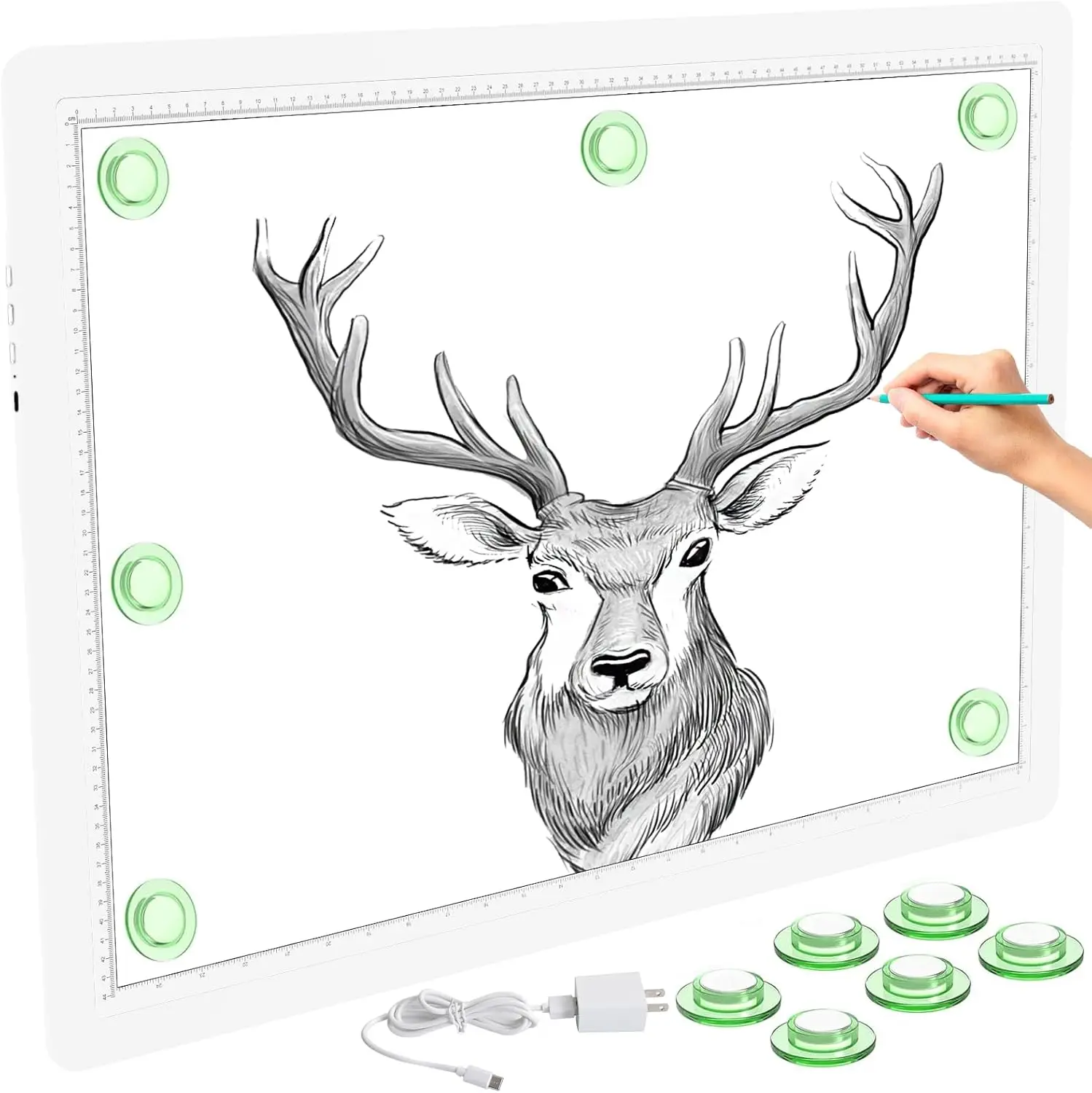 

Large A2 Light Pad 25.2x18.4in, 3-Color Modes Light Box for Diamond Art, Tracing, Drawing, Weeding Vinyl with Magnetic Design