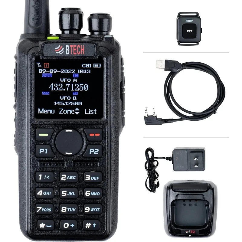 

BTECH DMR-6X2 PRO Digital DMR and Analog 7-Watt Dual-Band Two-Way Radio (136-174MHz VHF and 400-480MHz UHF)