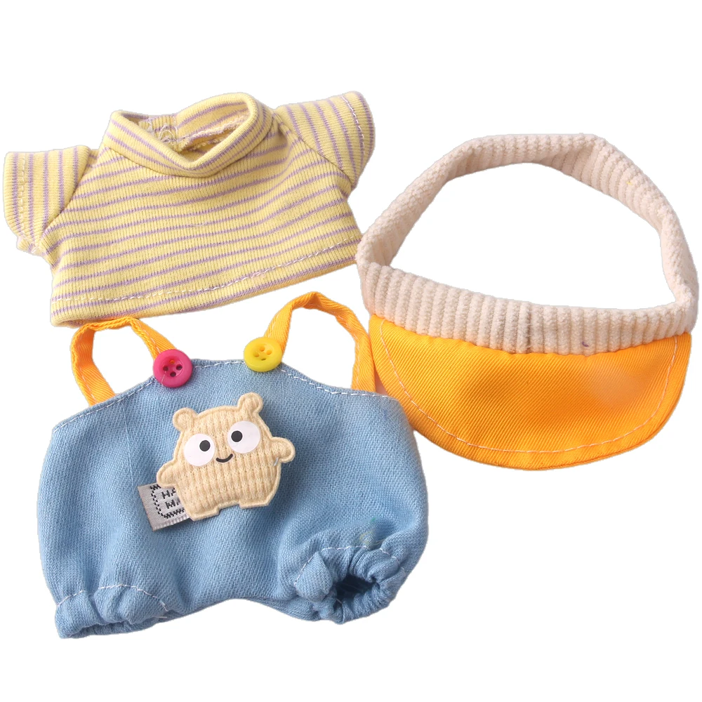 17cm 인터넷 스타 라부부 의상 귀여운 오버올 의상 한국 K팝 엑소 아이돌 슈트 의류 어린이 장난감 액세서리