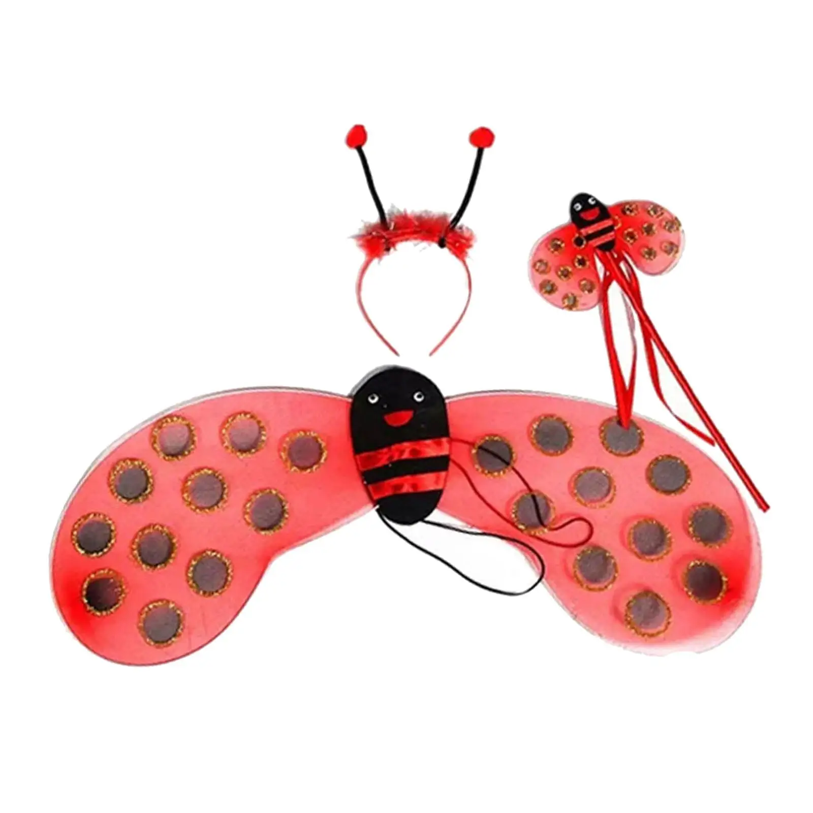 Child Ladybird Costume Kids Girls Dress up Cute Ladybug Halloween Costume for Pretend Toy Halloween Stage Performance Masquerade