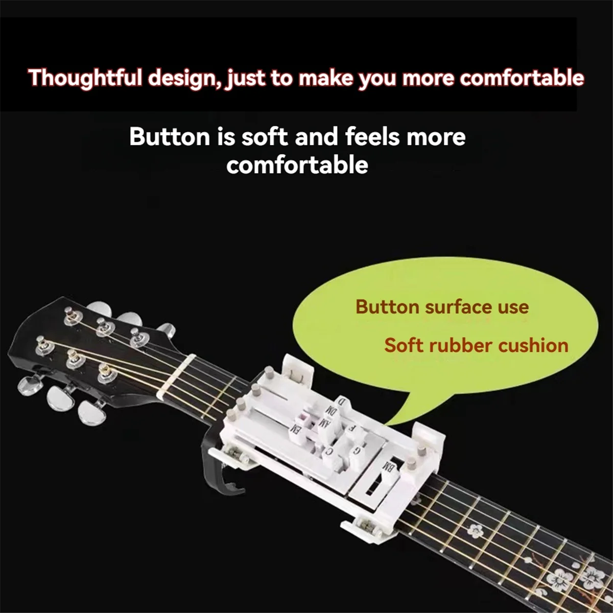 Guitar Learn Aid Tool One-Touch Chords Presser Guitar Learning Tool Guitar Chord Trainer Practice Aid for Beginner Lover-AA85