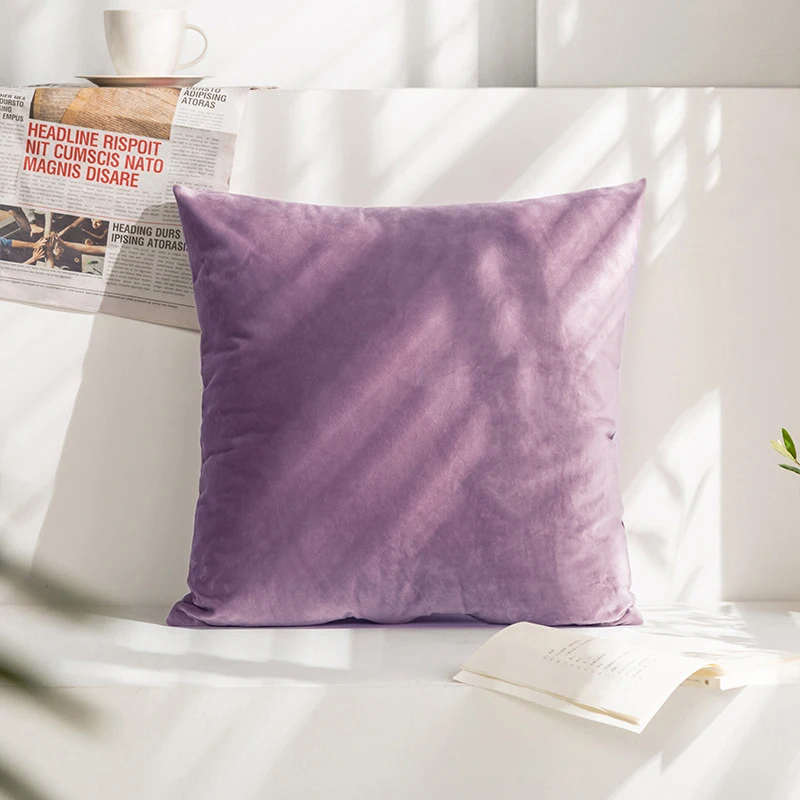 

Light Purple Velvet Cushion Covers Soft Pillowcases 45x45 Nordic Home Decor Pillows Cover for Sofa Cushions