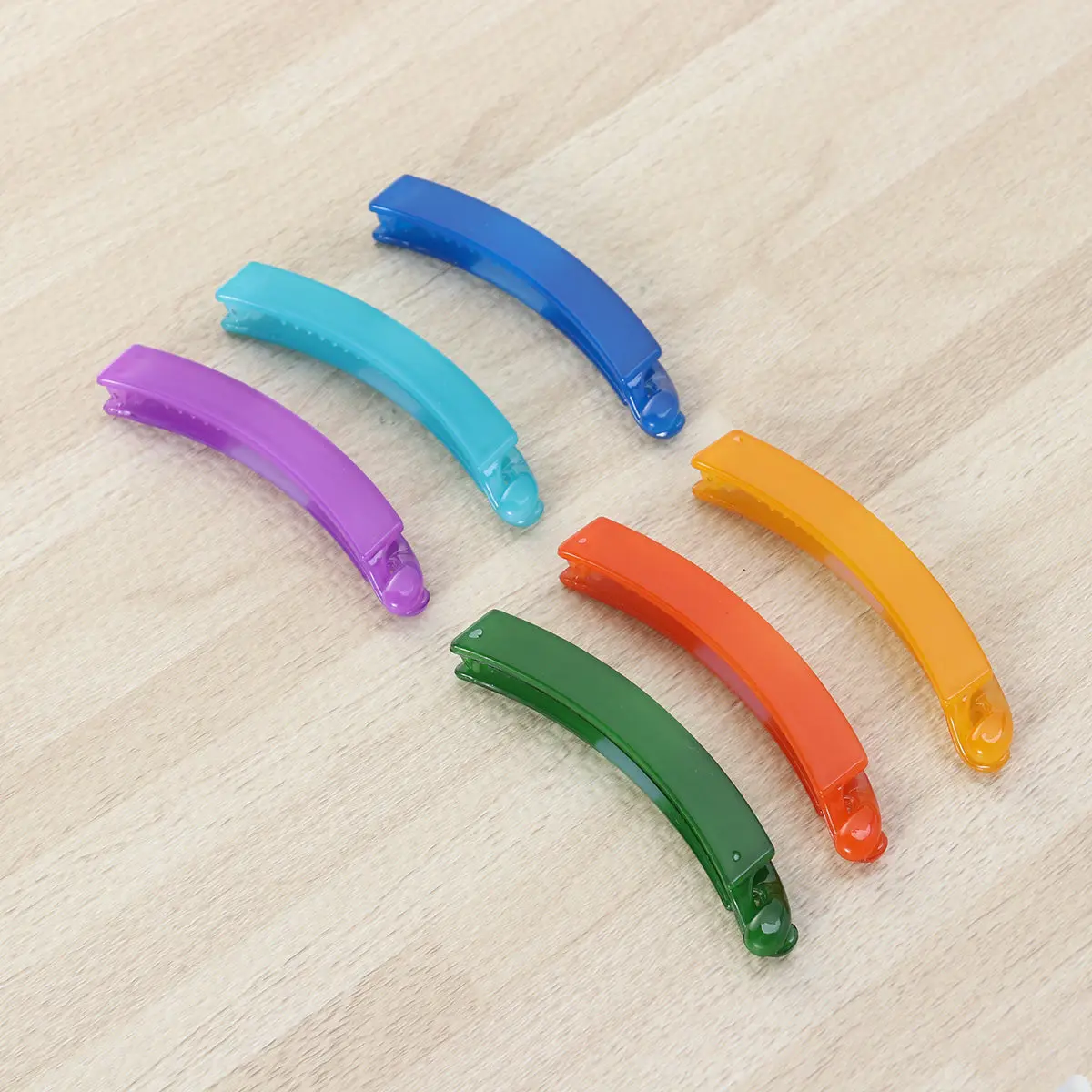 

12Pcs Candy Tone Banana Hair Claw Clips Women Lightweight Sturdy Construction Locking Teeth Hold Hair in Place Shower Safe