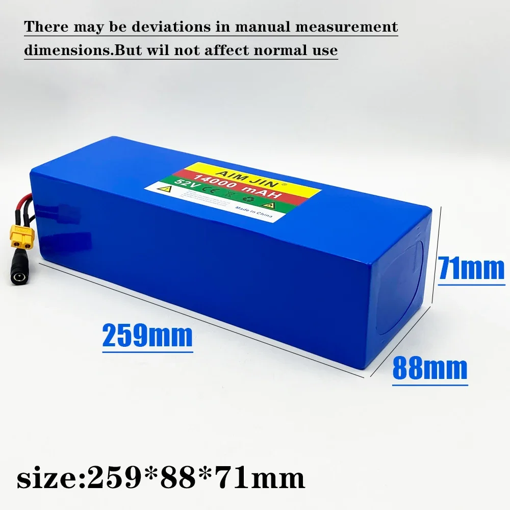 

14S4P Battery Pack with BMS for Balance Car,Bike Scooter Tricycle High Capacity 52V 14000mah 1500W 18650 Lithium