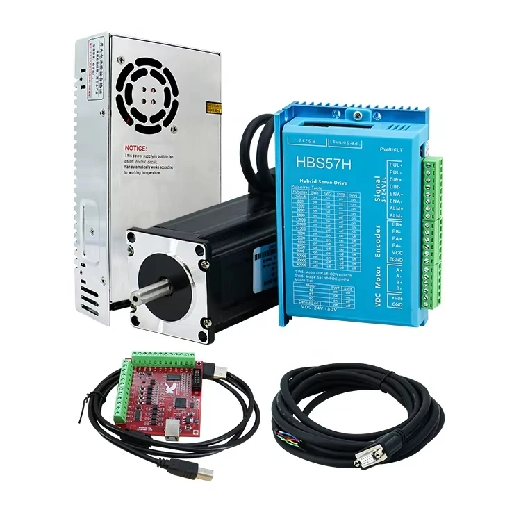 Closed Loop Motor 3N.m + HBS57H Hybrid Servo Driver + MACH3  for CNC Router + Power Supply 350W 36V for CNC