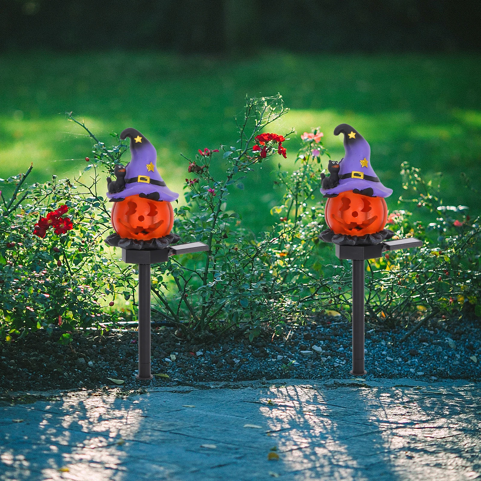 

1pc Halloween Solar Pumpkin Lights Outdoor Garden Decor Stake Lamps Lawn Yard Pathway Solar Powered Landscape Lighting