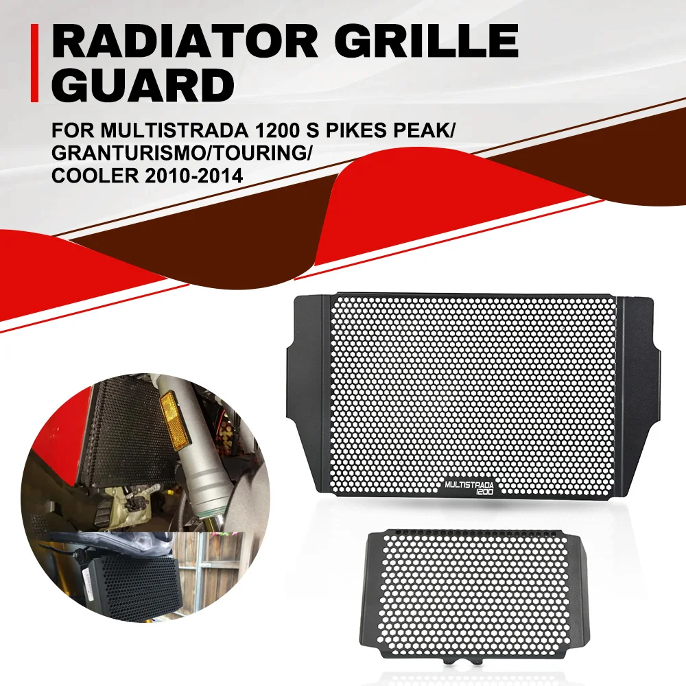 

Radiator Grille Guard Oil Cooler Cover Protector For Ducati Multistrada 1200 S Pikes Peak/Granturismo/Touring/Cooler 2010-2014