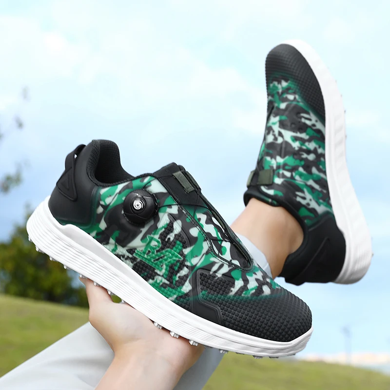 2025 ใหม่รองเท้ากอล์ฟสําหรับชาย Quick Lacing รองเท้ากีฬา Man สบายการฝึกอบรมรองเท้าบุรุษ Anti SLIP รองเท้า